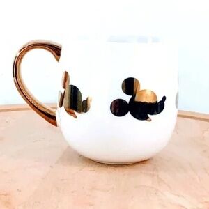 Disney Mickey Mouse Mug Gold & White Porcelain 16 fl. oz Mug